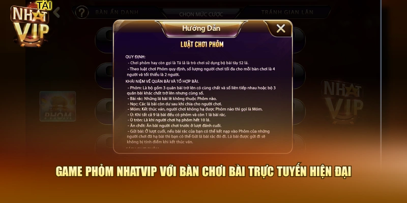 Game Phỏm Nhatvip với bàn chơi bài trực tuyến hiện đại