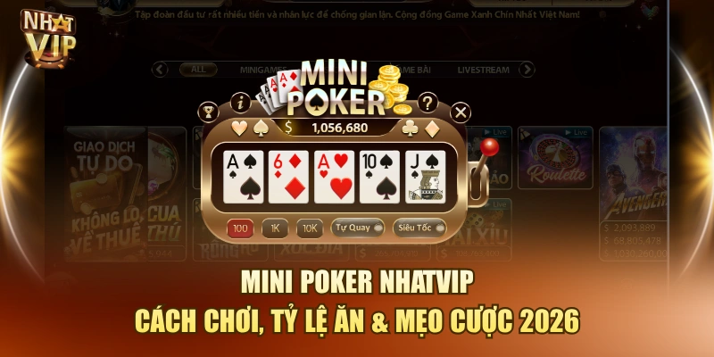 Mini Poker Nhatvip – Cách Chơi, Tỷ Lệ Ăn & Mẹo Cược 2026